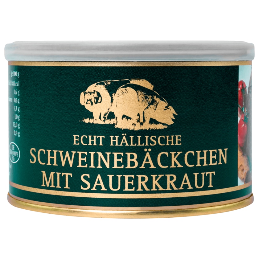 Bäuerliche Erzeugergemeinschaft Schwäbisch Hall Echt Hällische Schweinebäckchen mit Sauerkraut 400g